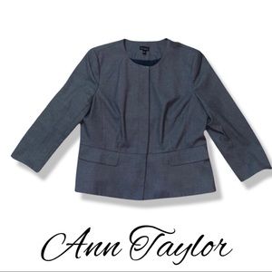 Woman's Charcoal Grey Quarter Sleeve Blazer by Ann Taylor